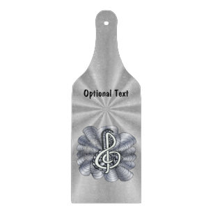 Music Treble Clef Silver Cutting Board