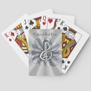 Music Treble Clef Silver Playing Cards