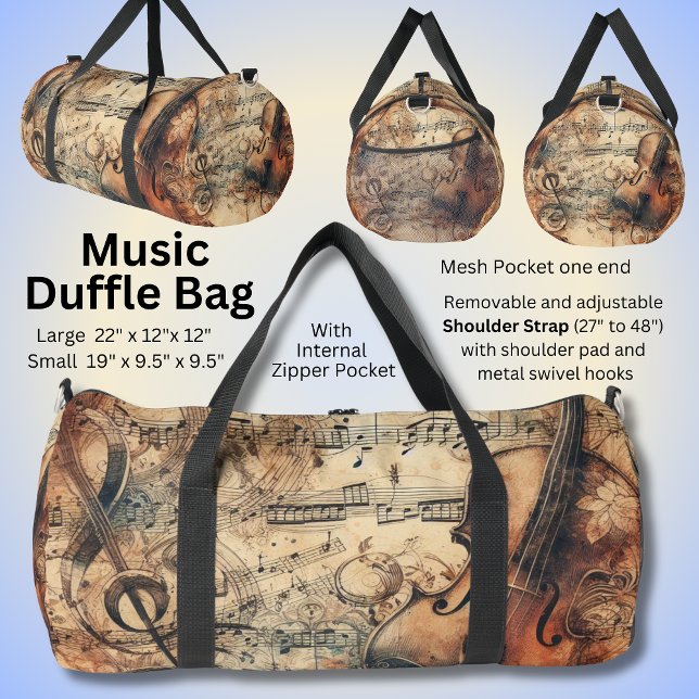 Music Treble Clef  & Violin Duffle Bag (Creator Uploaded)