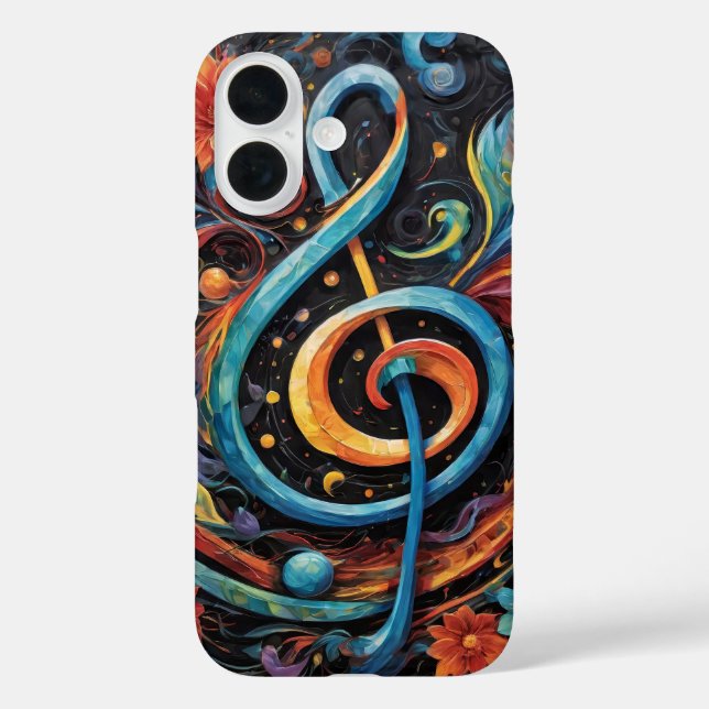 Music treble key in multicolor cover (Back)