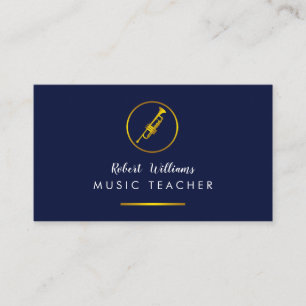 Music Trumpet Gold Instrument Bass Band  Musician Business Card