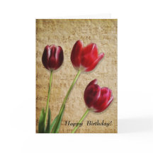 Music & Tulips Birthday Card