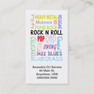 Music Types Business Cards