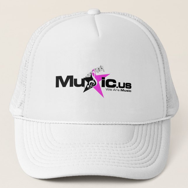 Music.us hat - Black Pink Logo (Front)