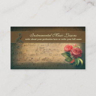 music vintage business cards
