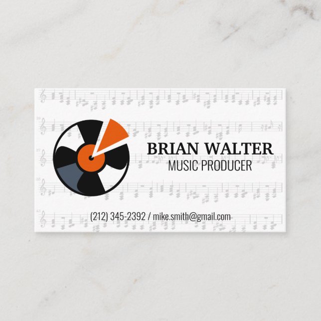 Music Vinyl Business Card (Front)
