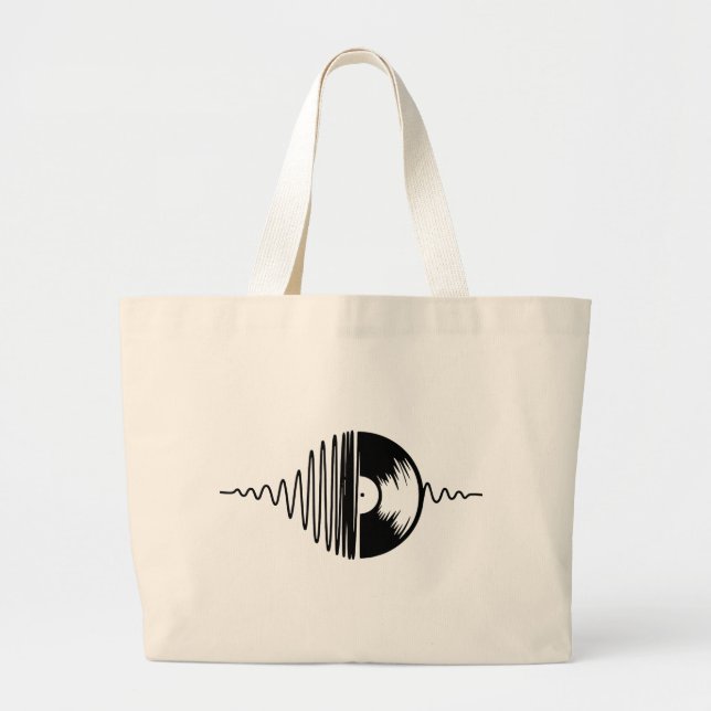 music Vinyl Large Tote Bag (Front)