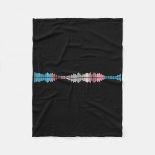 Music Waves Subtle Trans Pride Flag Transgender Ri Fleece Blanket