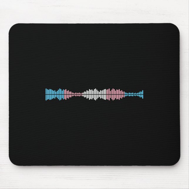 Music Waves Subtle Trans Pride Flag Transgender Ri Mouse Pad (Front)