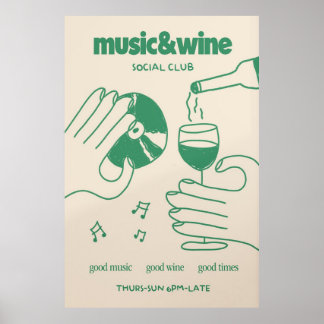 Music & Wine Social Club Poster