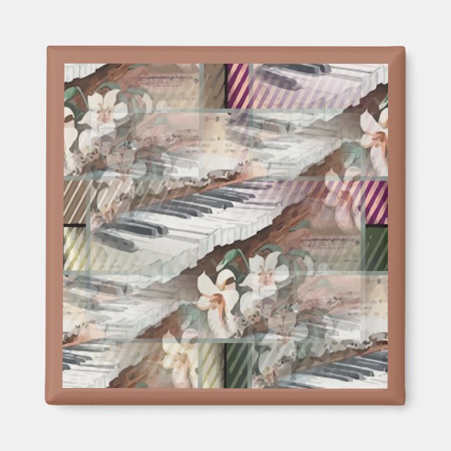 Music with Flowers Magnet (Front)
