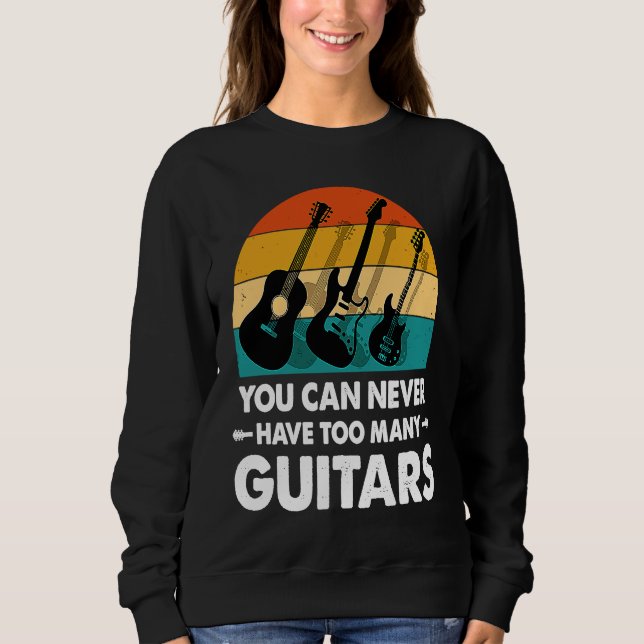 music with guitars sunset vintage guitars sweatshirt (Front)