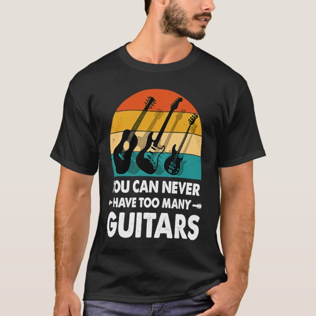 music with guitars sunset vintage guitars T-Shirt (Front)
