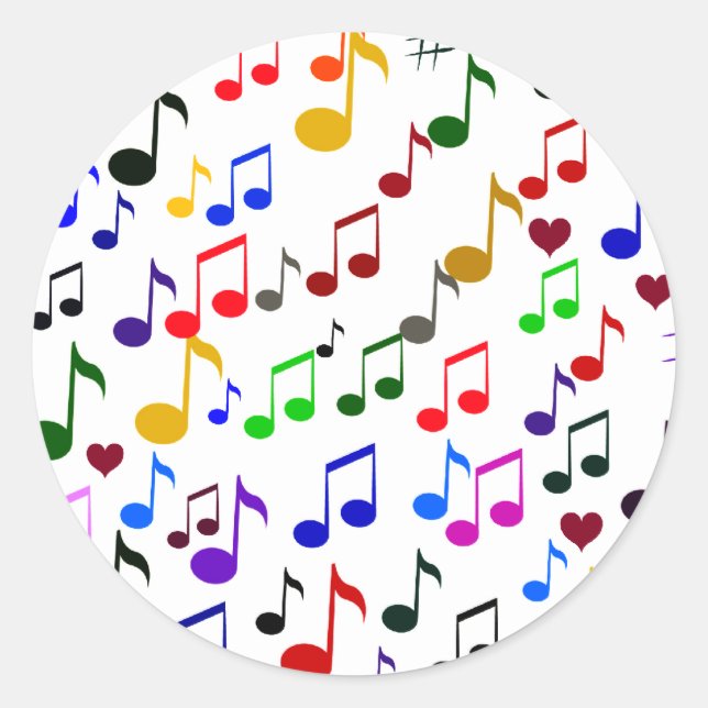 Music with Love_ Classic Round Sticker (Front)