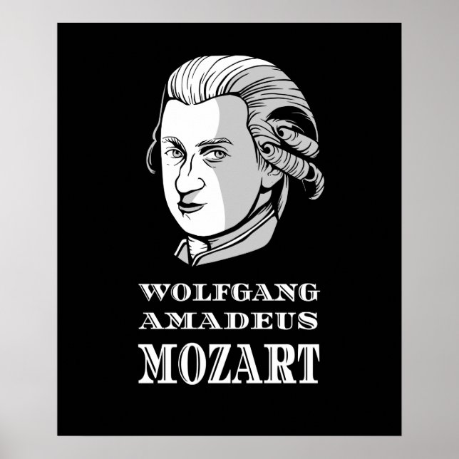 Music - Wolfgang Amadeus Mozart Portrait Poster (Front)