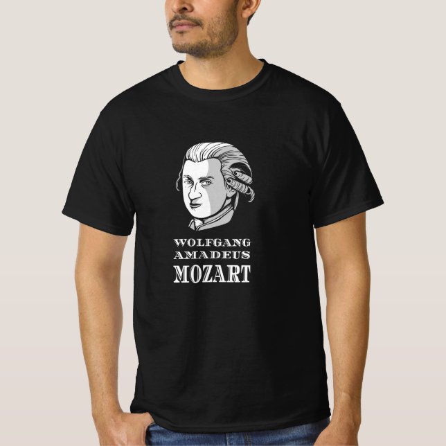 Music - Wolfgang Amadeus Mozart Portrait T-Shirt (Front)