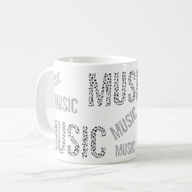 Music Word Coffee Mug (Front Left)
