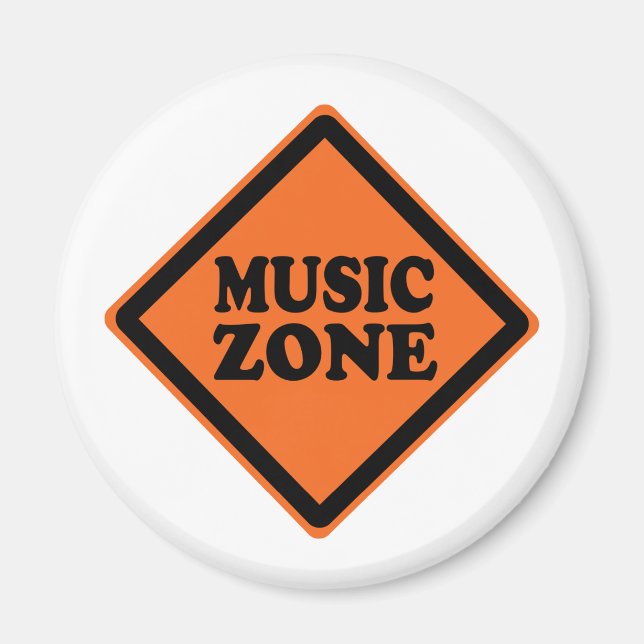 Music Zone Road Sign Magnet (Front)