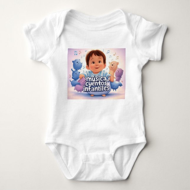 Música y cuentos infantiles baby bodysuit (Front)