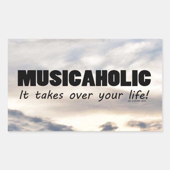 Musicaholic Life Rectangular Sticker (Front)
