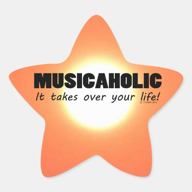 Musicaholic Life Star Sticker (Front)