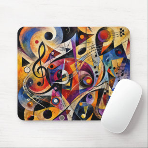 Musical Abstract Art Kandinsky Style Mouse Pad