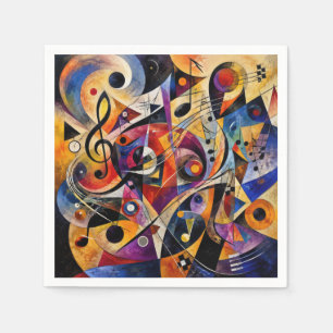 Musical Abstract Art Kandinsky Style Napkin