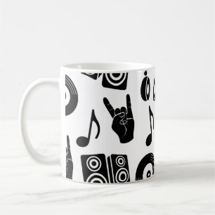 Musical Accessories: Monochrome Vintage Pattern. Coffee Mug