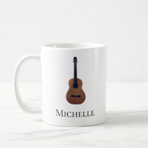 Musical Acoustic Guitar Personalised Coffee Mug