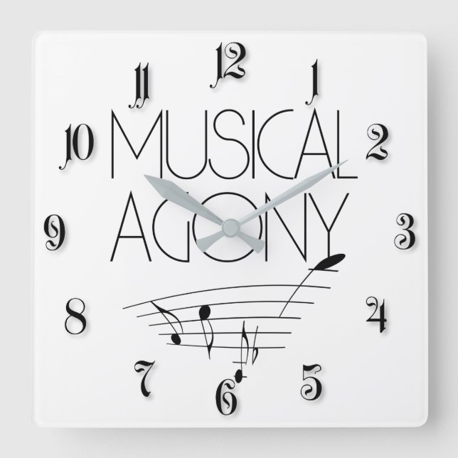 Musical agony square wall clock (Front)