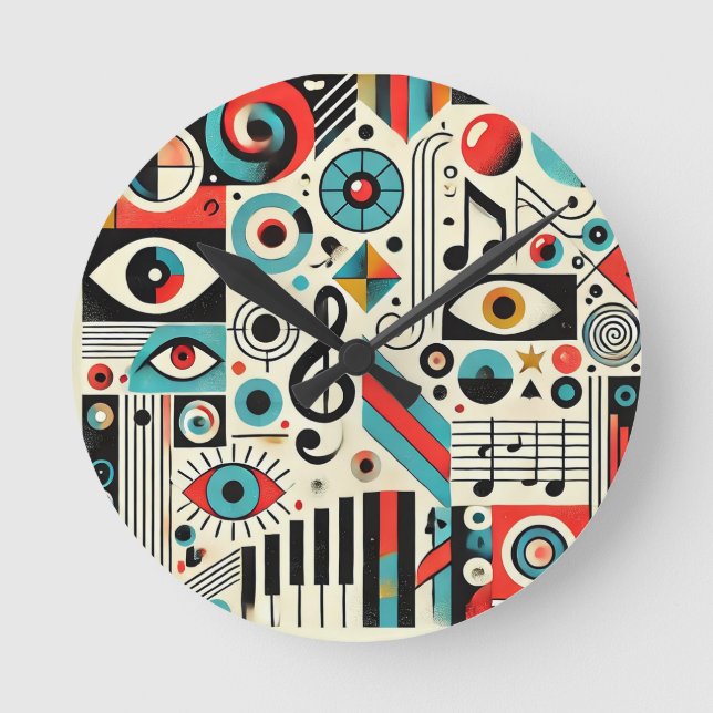 Musical and Artistic Elements Round Clock (Front)