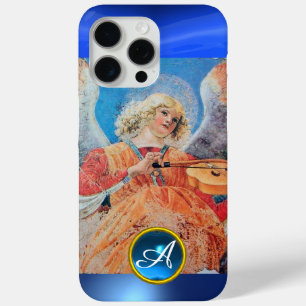 MUSICAL ANGEL , Blue Sapphire Gemstone Monogram iPhone 15 Pro Max Case