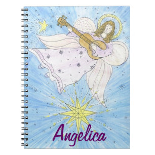 Musical Angel, Personalised with name Notebook