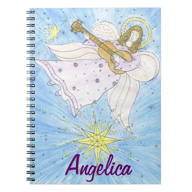 Musical Angel, Personalised with name Notebook (Front)