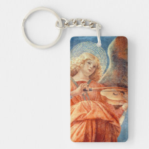 Musical angel playing the violin fresco key ring