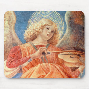 Musical angel playing the violin fresco mouse pad