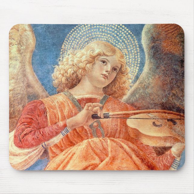 Musical angel playing the violin fresco mouse pad (Front)