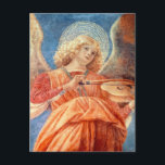 Musical angel playing the violin fresco postcard<br><div class="desc">Beautiful colored medieval renaissance fresco painting of a musical angel playing the violin,  by 15th century Italian artist Melozzo da Forli.</div>