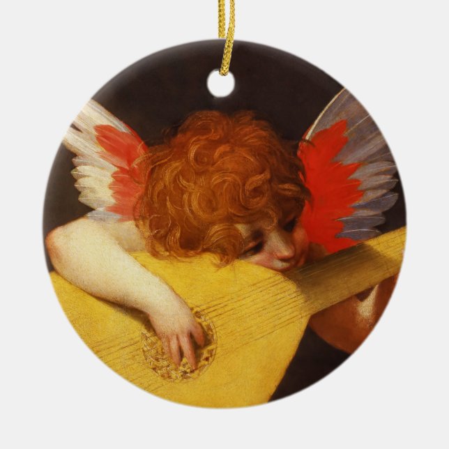 Musical Angel Vintage Ceramic Ornament (Front)