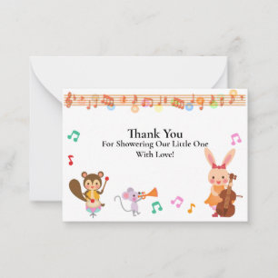 Musical Animal Thank You Cards