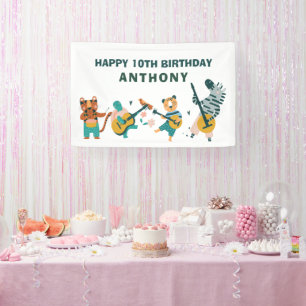 Musical Animals Birthday  Banner