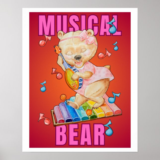 Musical Bear PosterPrint, Value (Semi-Gloss) Poster (Front)