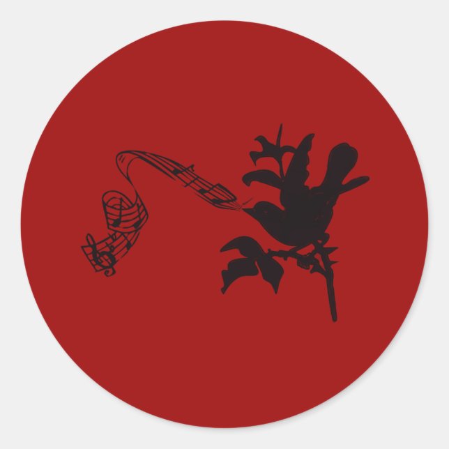 Musical Bird Change Colours Classic Round Sticker (Front)