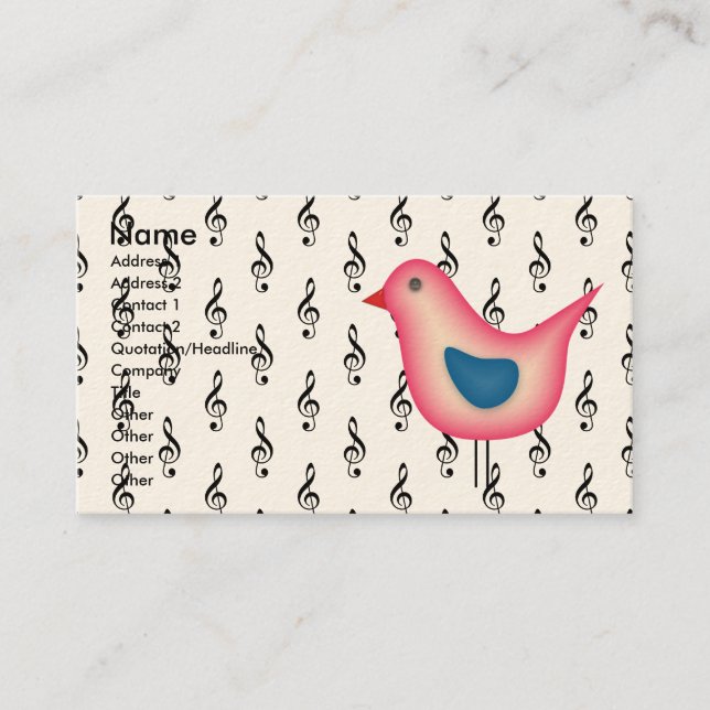 Musical Birdie Business Card (Front)