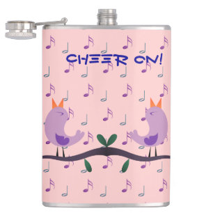 Musical Birds Hip Flask