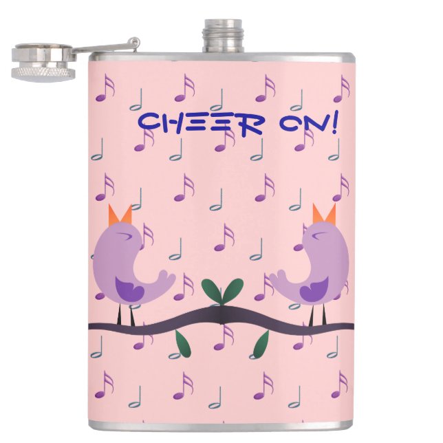 Musical Birds  Hip Flask (Opened)