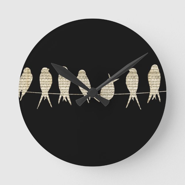 Musical Birds Round Clock (Front)