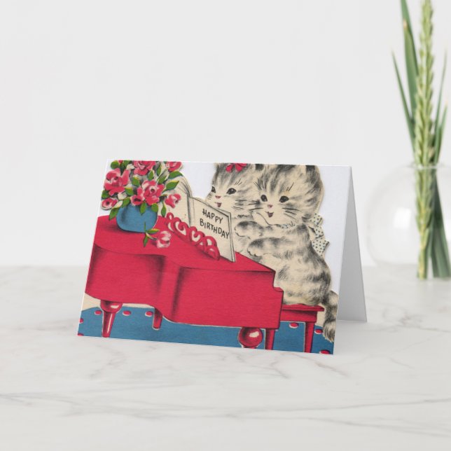 Musical Birthday Kittens Card (Front)