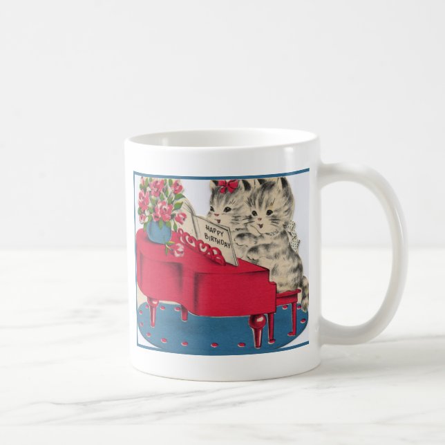 Musical Birthday Kittens Coffee Mug (Right)