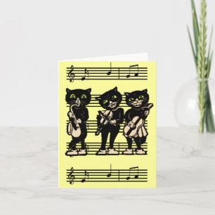 Musical Black Cats Note Card